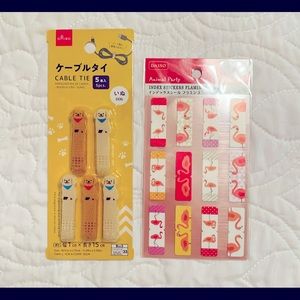 NWT school supplies set of index stickers and cable ties